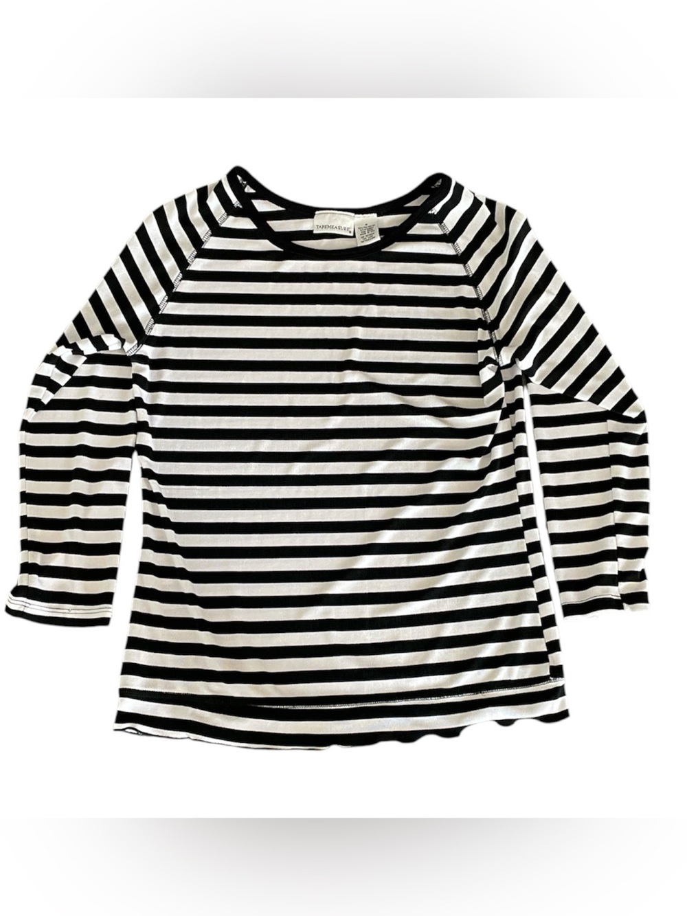 Tapemeasure black & white striped top